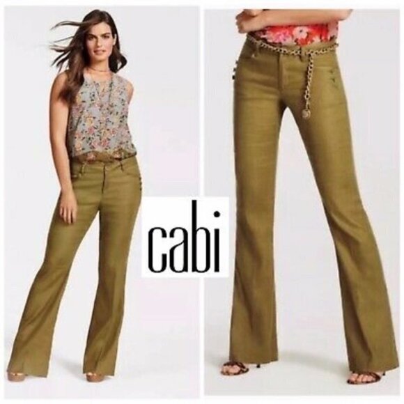 Cabi Linen Blend Wide Leg Charlie Trouser/Pants Size 10 - Picture 1 of 8